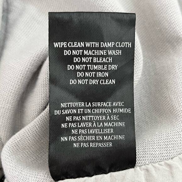 BlankNYC Private Practice Vegan Leather & Cotton Drape Front Moto Jacket Gray, S - Picture 16 of 16